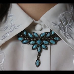 Vintage Turquoise Collar Brooch Pin